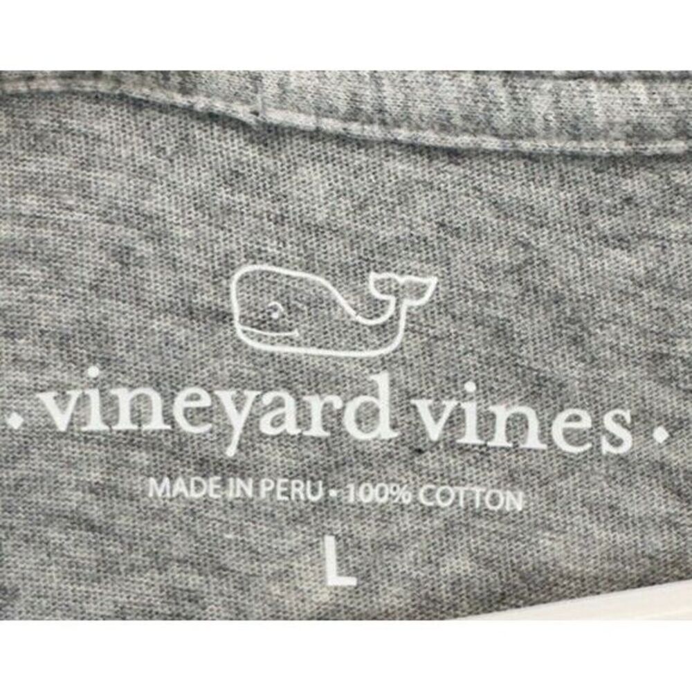 Vineyard Vines T-Shirt Adult Large Grey Graphic Print Pocket Long Sleeve Tee Men - Picture 4 of 10
